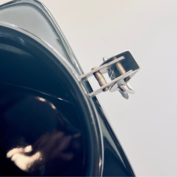 OGGI Coffee Tea Black Square Ceramic Canister Crock w Flip Lock Seal & Scoop - Picture 8 of 16